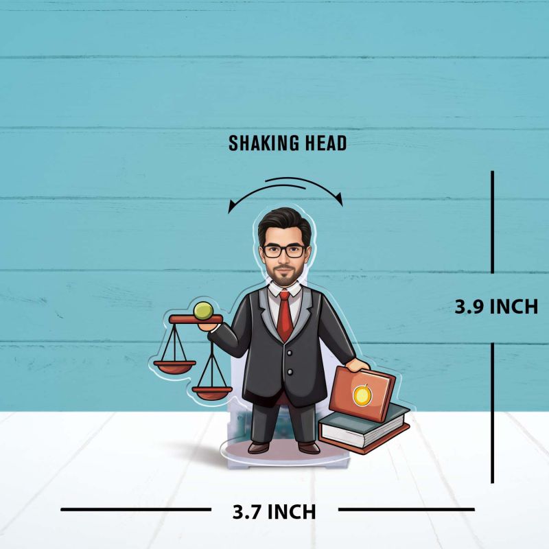 Personalized Lawyer Roating Caricature with Solar Powered Customized with Photo Lawyer Gift for Men Advocate Office Desk Table Decor Best Gift Advocate, Lawyer and LLB Students